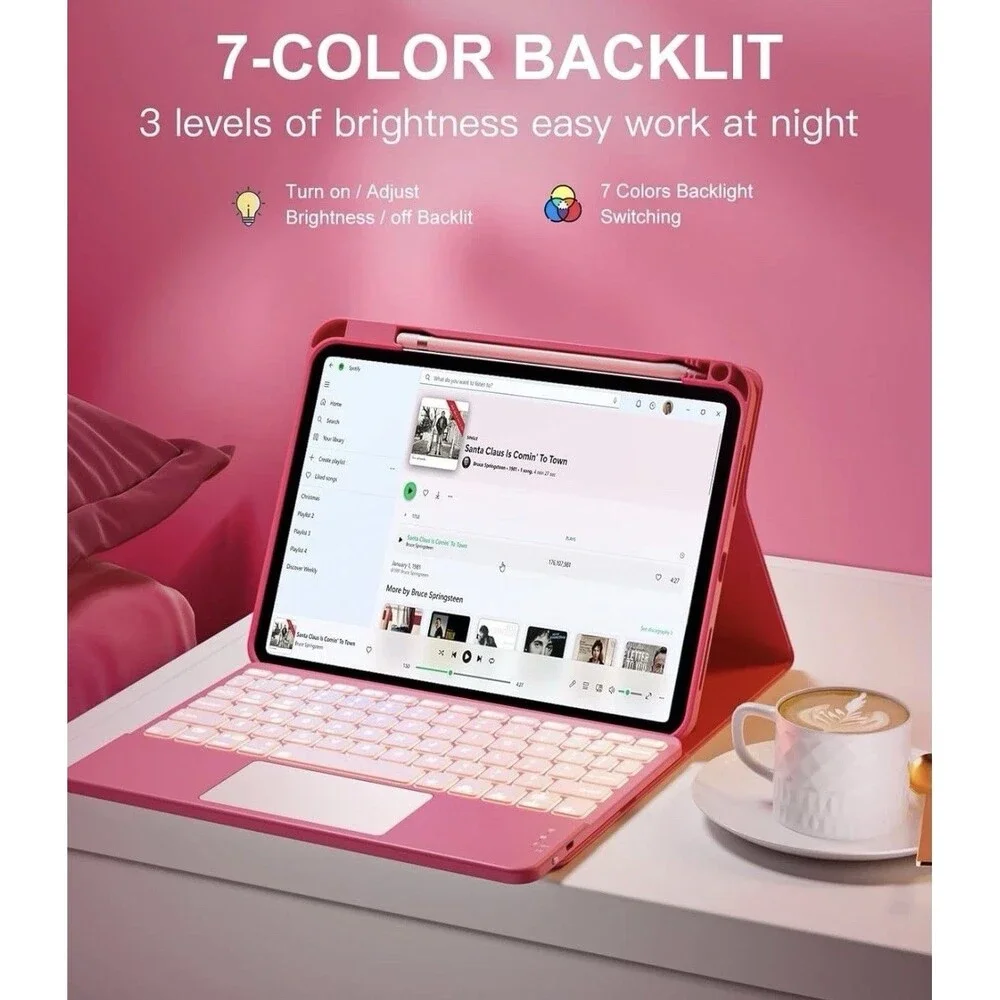Harvopu Compatible for iPad 11th 10th Generation Case with Keyboard, Folio Cover